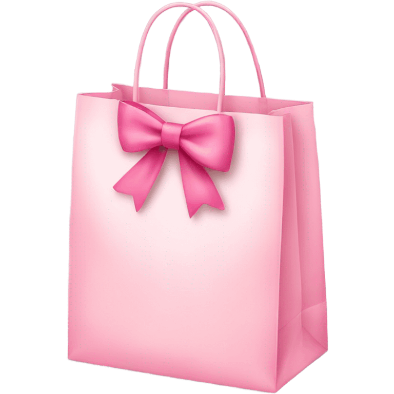 light pink shopping bag with bow emoji