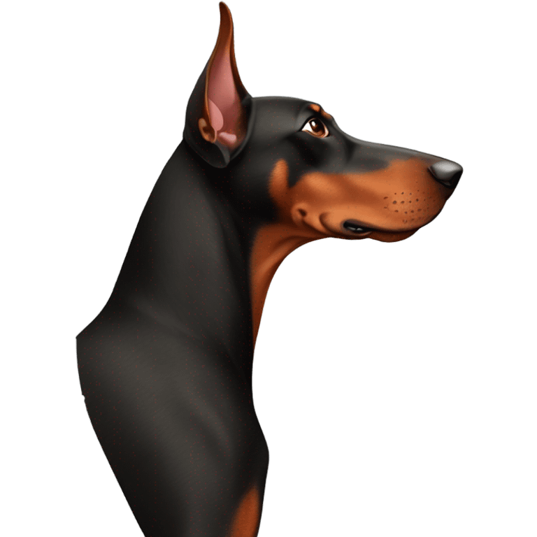 Red Doberman profile docked tail  emoji