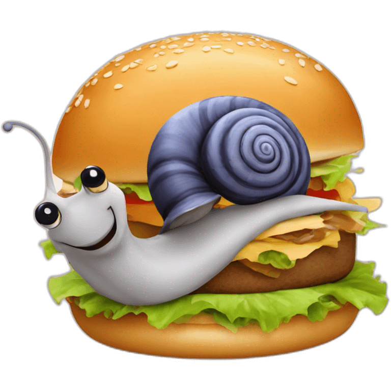 Escargot sur hamburger emoji