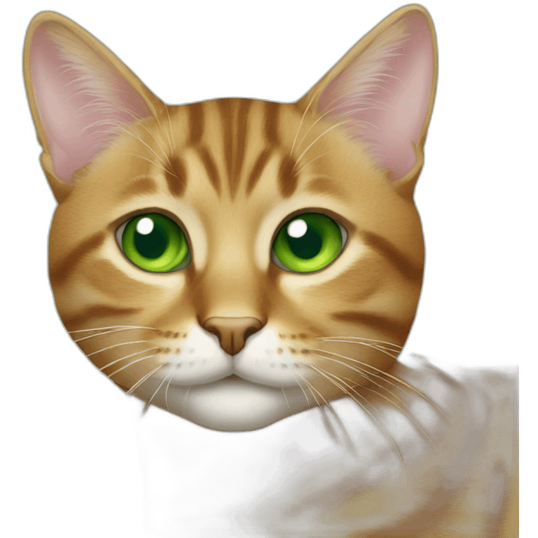 tabby color cat green eyes emoji