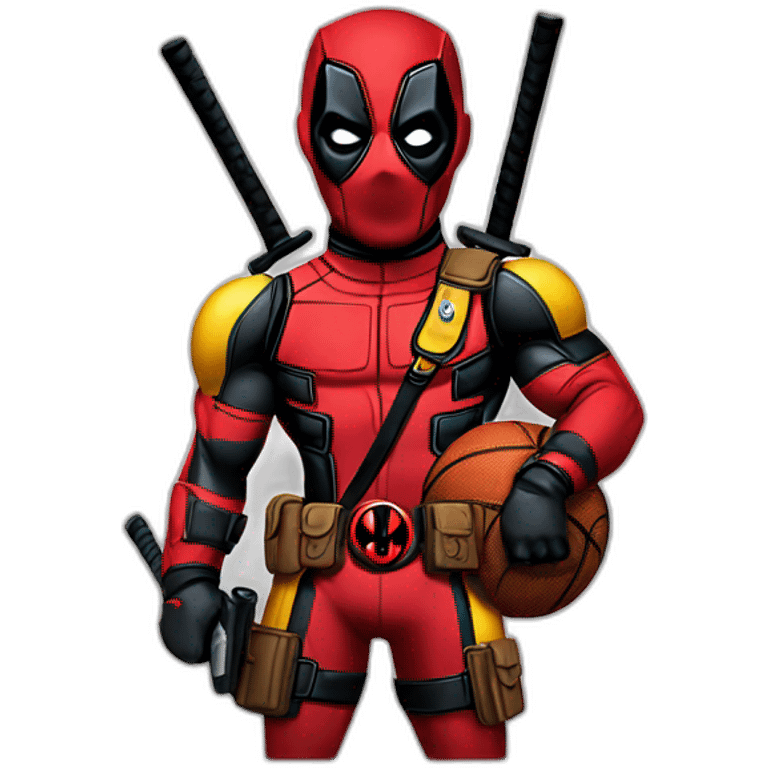 deadpool wearing yellow lakers jersey emoji