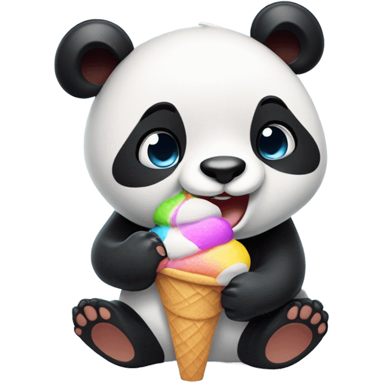 Panda eating ice cream emoji