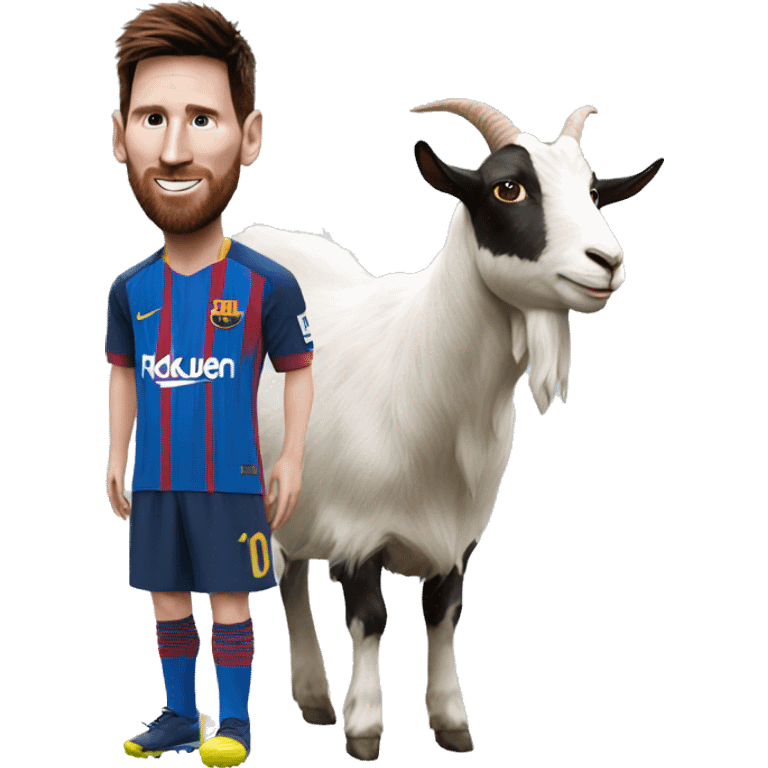 Messi with a goat beside him emoji