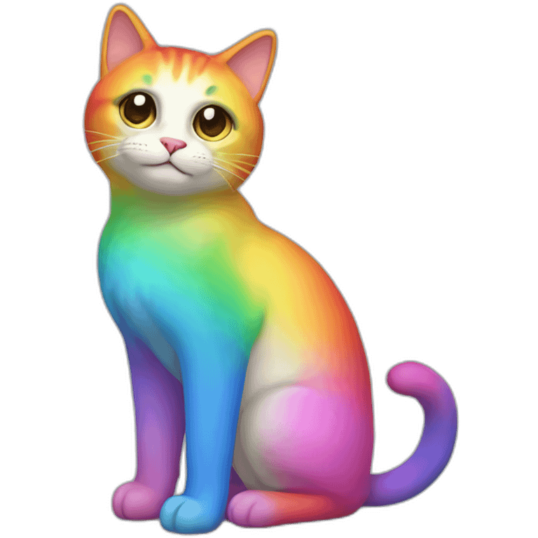 Rainbow Cat Full Body emoji