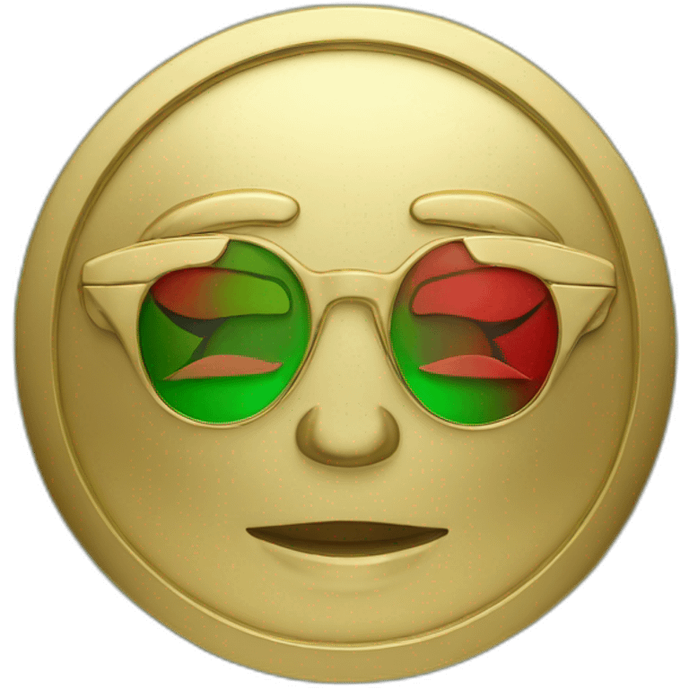 gold gucci logo with green-red-green background emoji