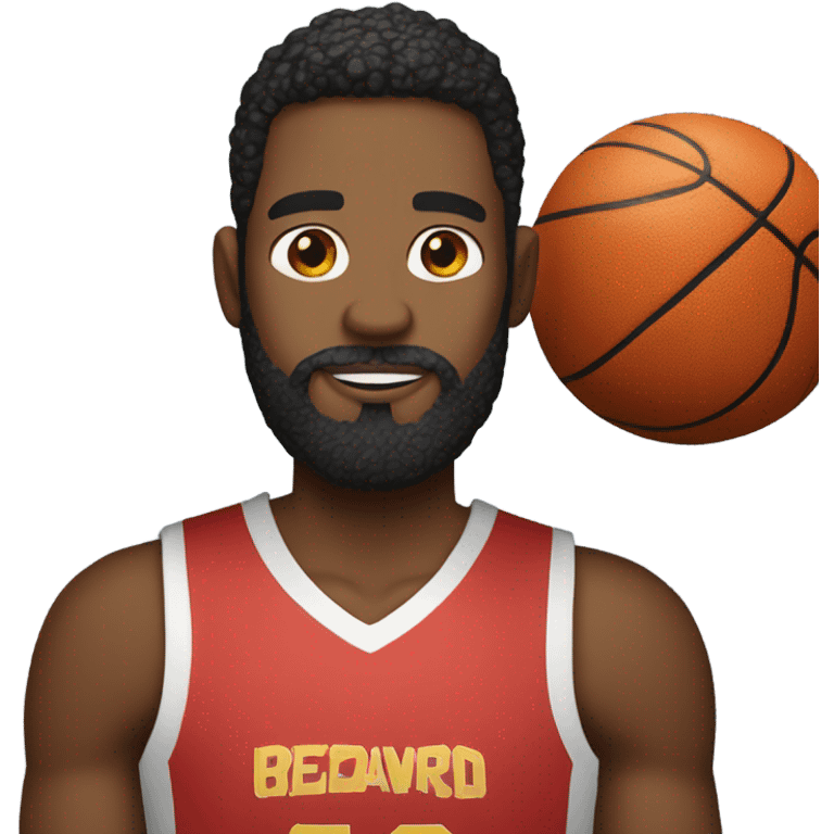 Basketball fan with beard emoji