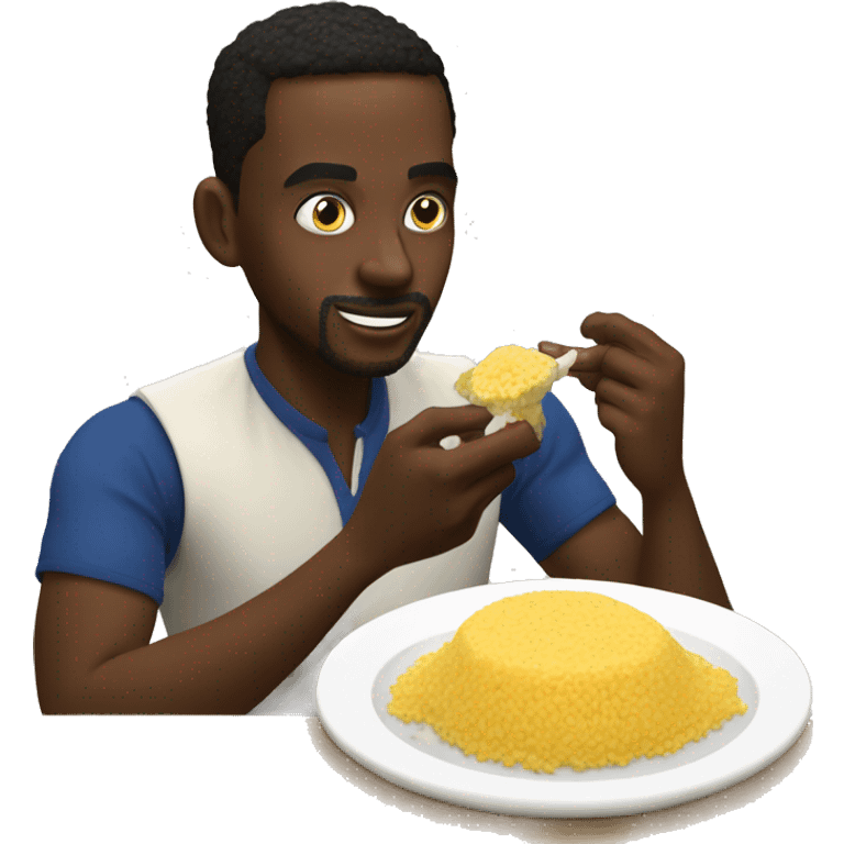 Duke dennis eating fufu with egusi emoji