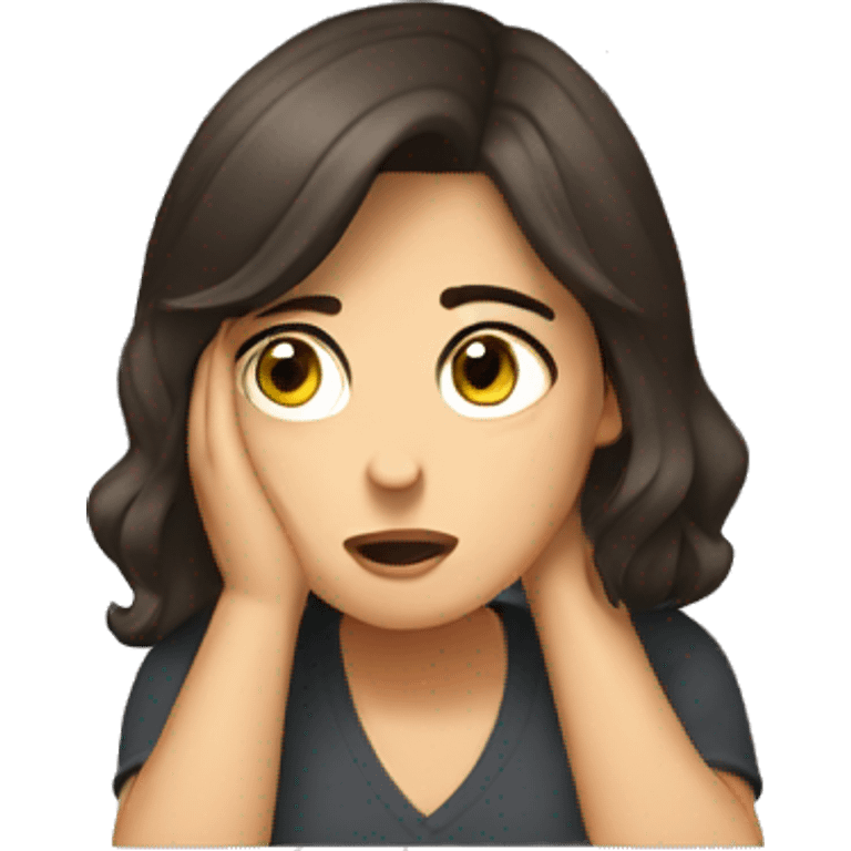 Brunette girl facepalm emoji