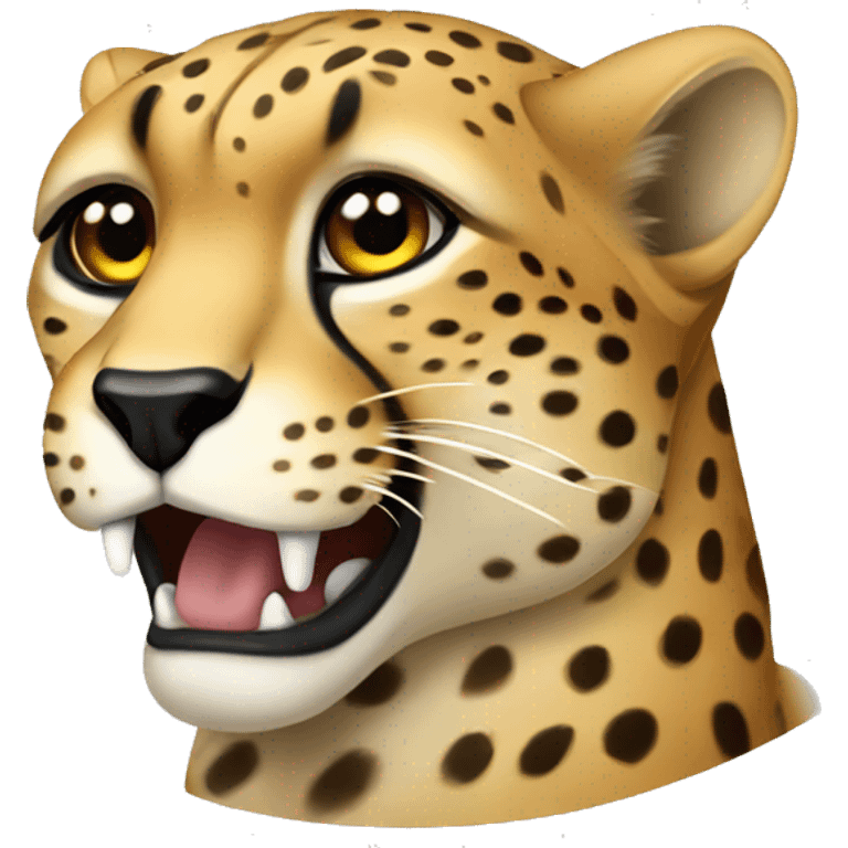 A cheetah holding a sigh that says glomour  emoji