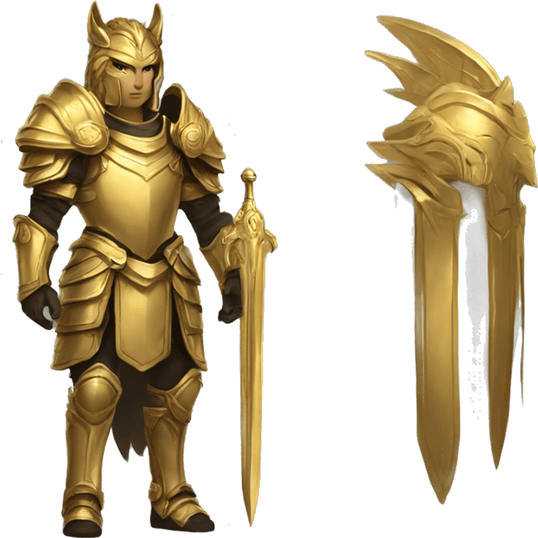 leonin paladin with gold armor an golden manes emoji