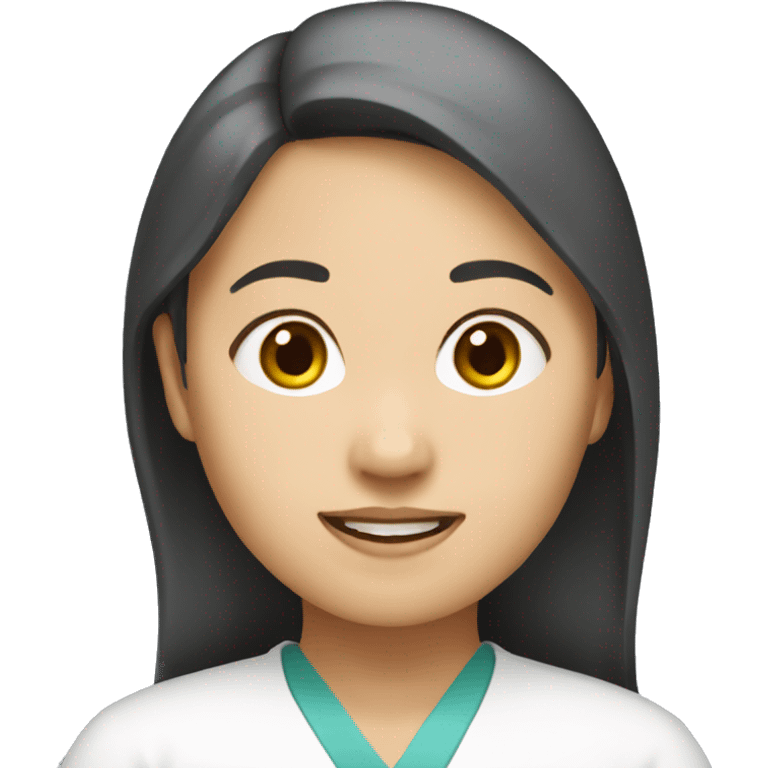 female East Asian pediatrician no glasses emoji