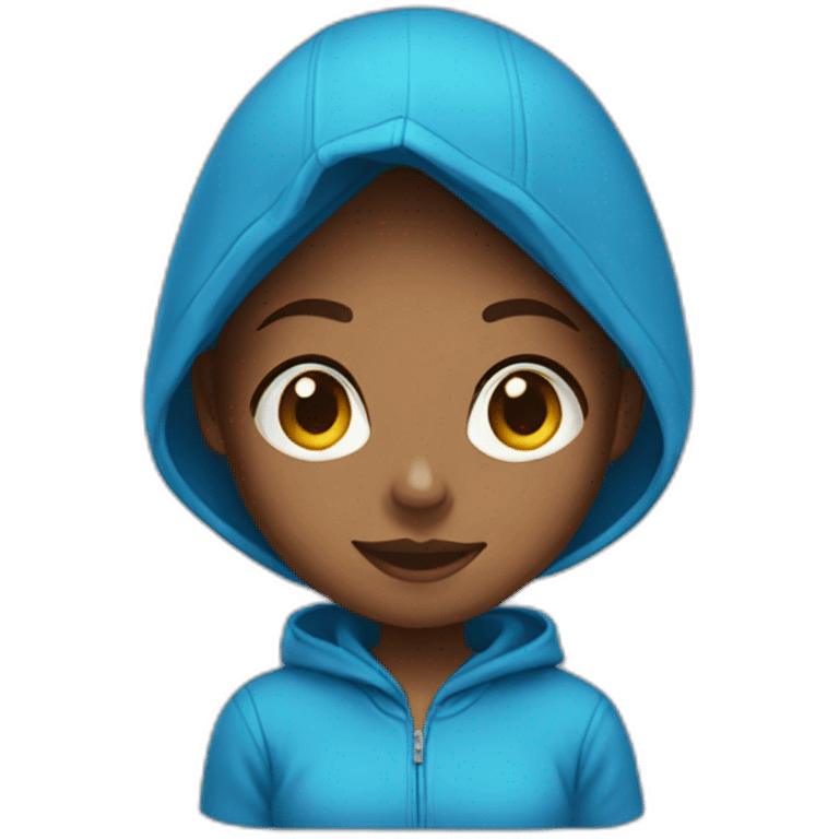 Girl in blue hoodie emoji