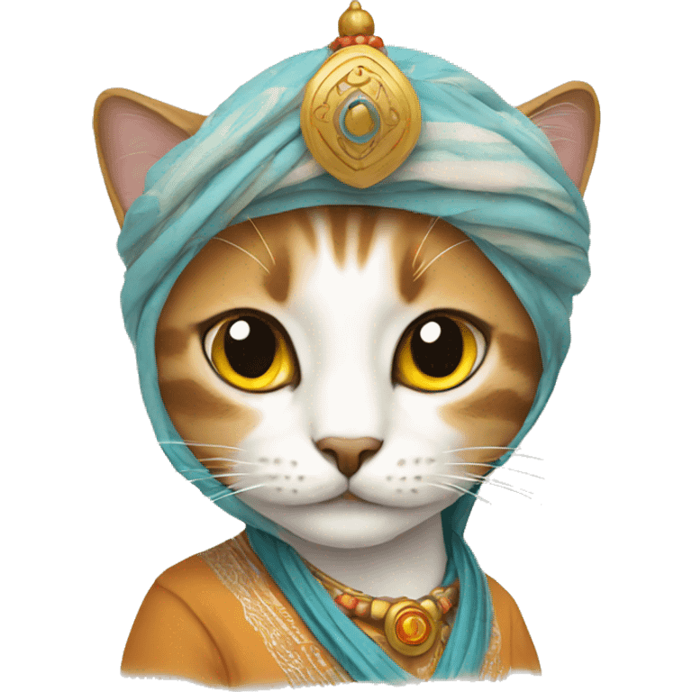 Cat wearing gulf traditional clothing  emoji