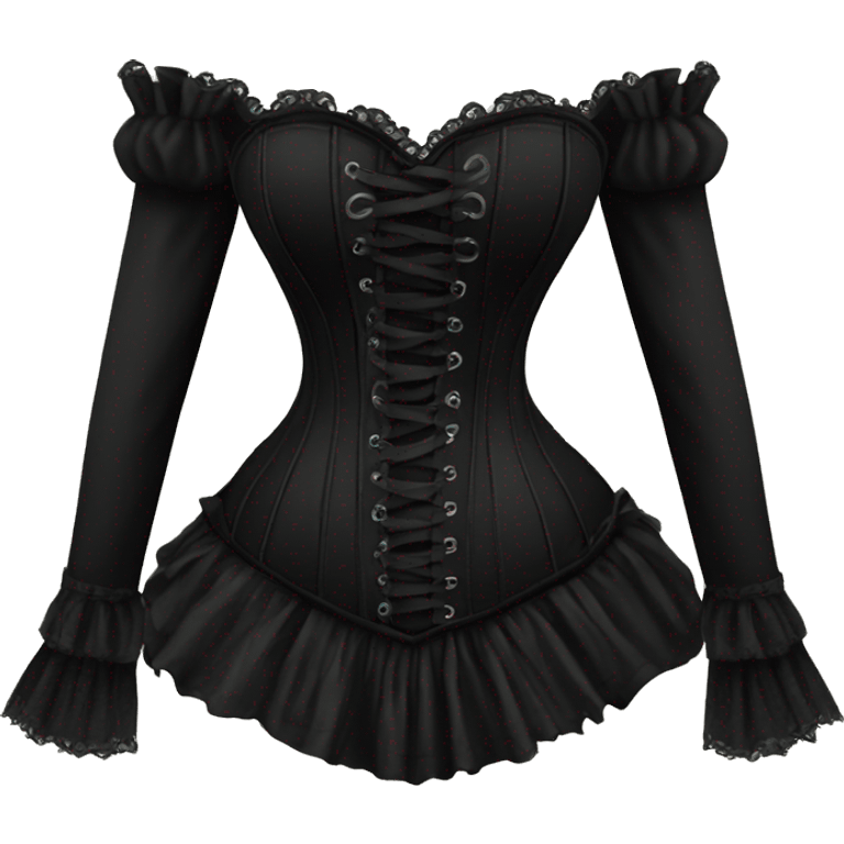 gothic black long sleeve corset emoji