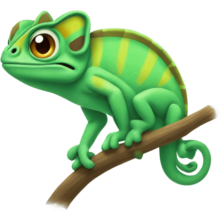 Cartoonish chameleon emoji