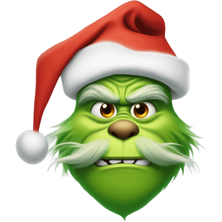 Grinch with Santa hat emoji