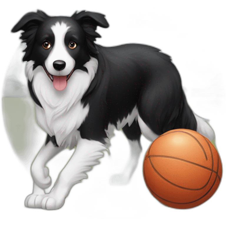 border collie with ball emoji