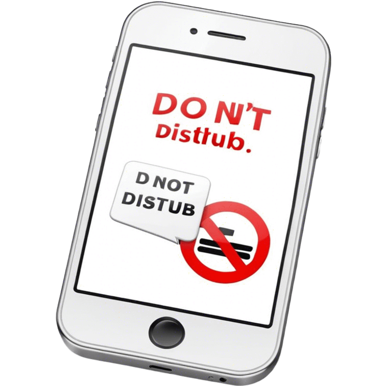 a mobile phone holding up a ‘do not disturb’ sign emoji