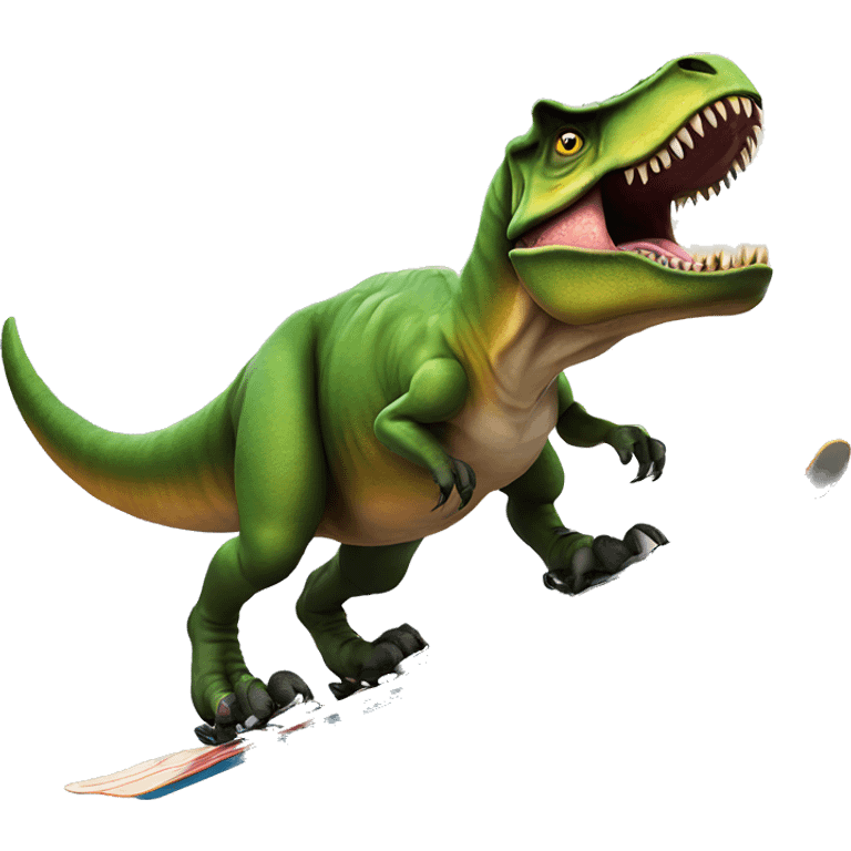 t rex on ski emoji