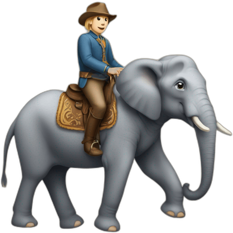 An elephant on a horse emoji