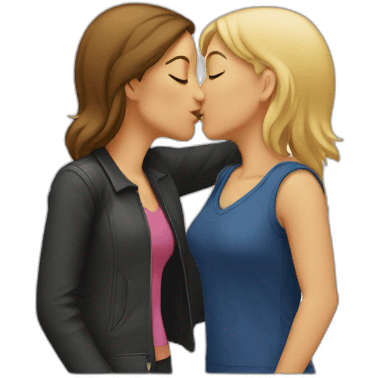 Two woman kissing emoji