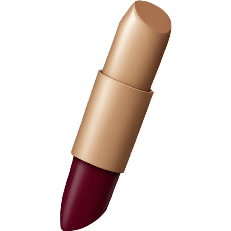 a burgundy lipstick with biege stick emoji