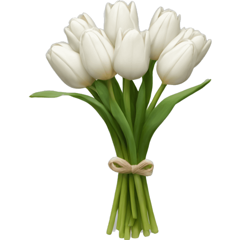 white tulip bouquet  emoji