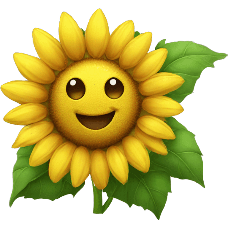 a happy cute funny sunflower emoji