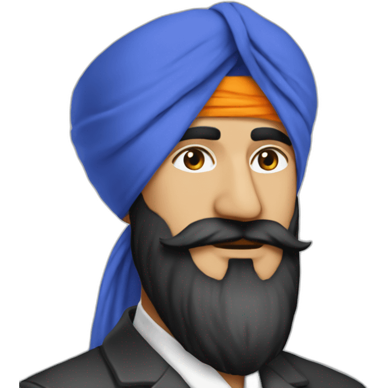 sardar turban is blue  wear cotpant proffesional emoji