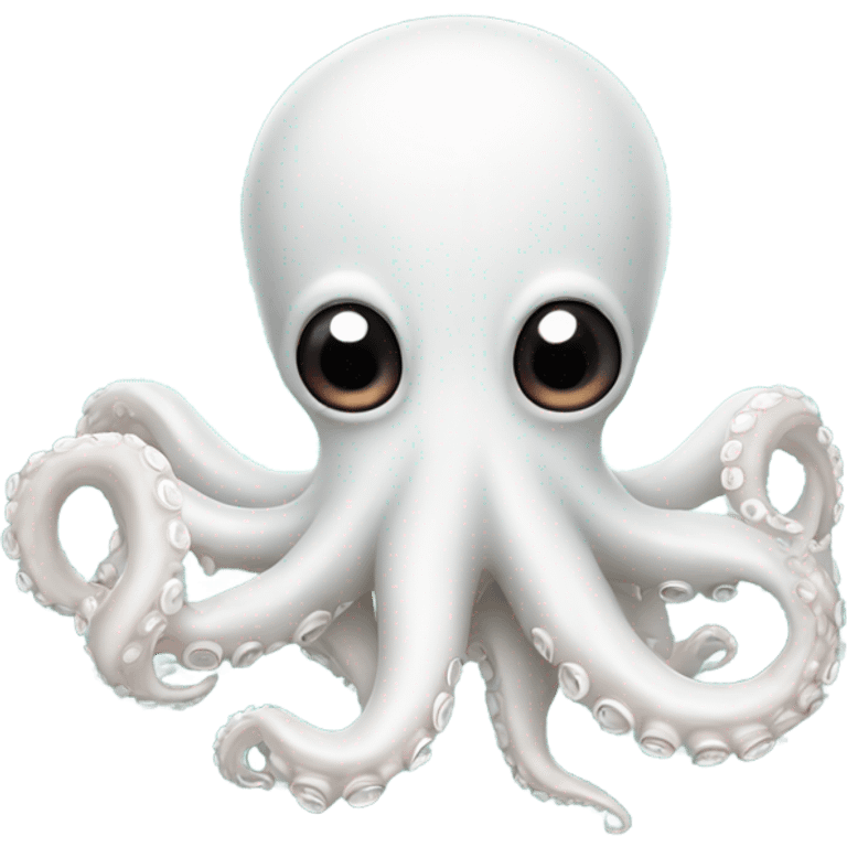 white octopus with only one tentacle  emoji