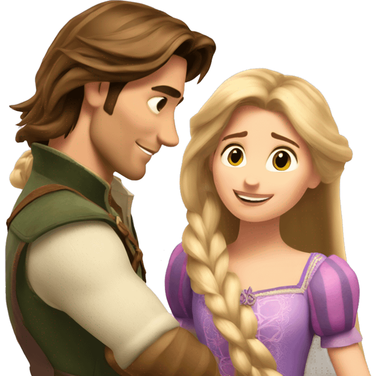 Rapunzel with Flynn rider emoji