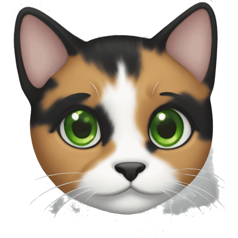 Calico cat with green eyes  emoji