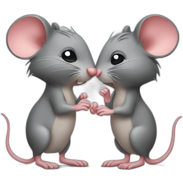 Two mouse kissing emoji