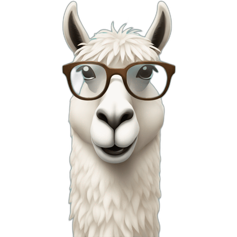 Llama with glass emoji