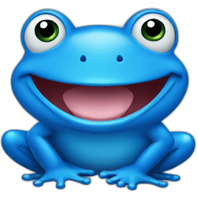 happy blue frog emoji