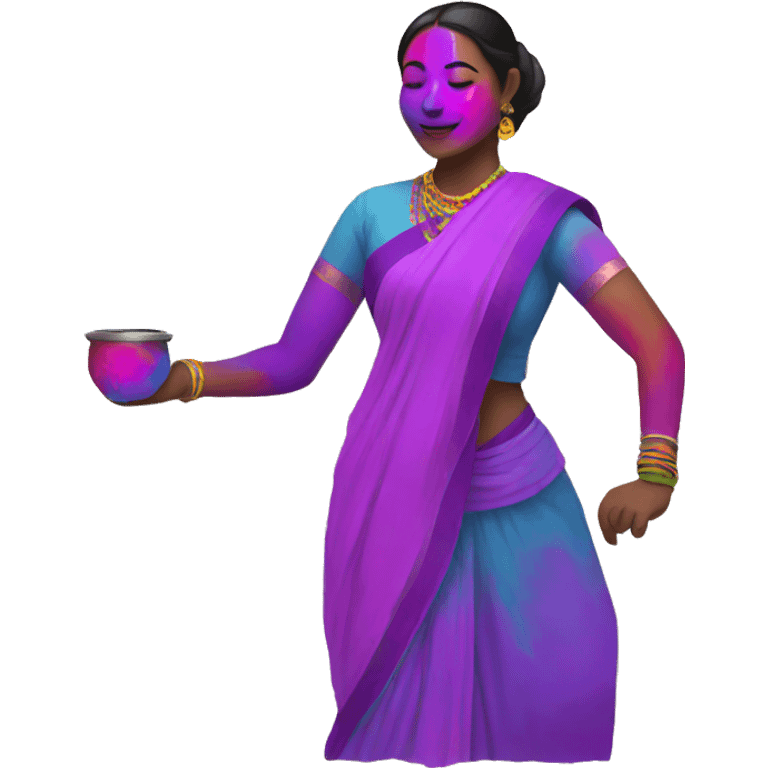 Woman playing Holi  emoji