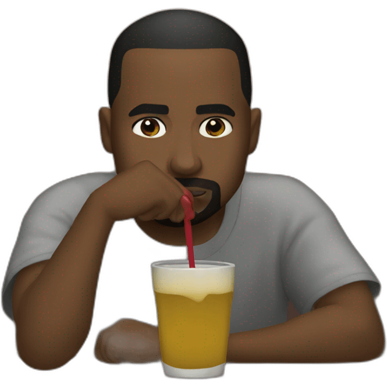 Kayne west drinking mate emoji