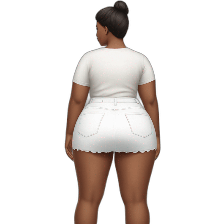 full-body-curvy-beauty-in-a-short-wide-skirt-hurricane-white-knickers rear view emoji