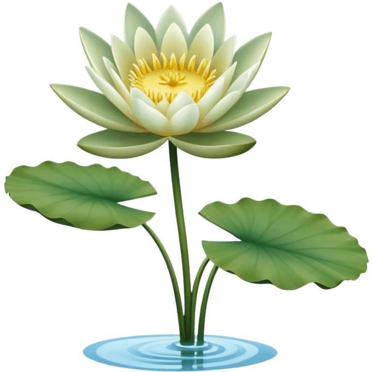 single Water Lily, straight stem emoji