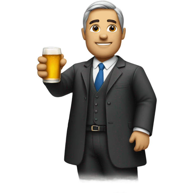 Lawyer drinking beer emoji