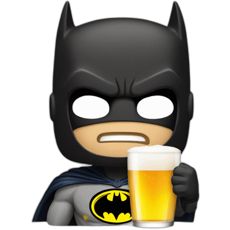 Batman drinking beer emoji