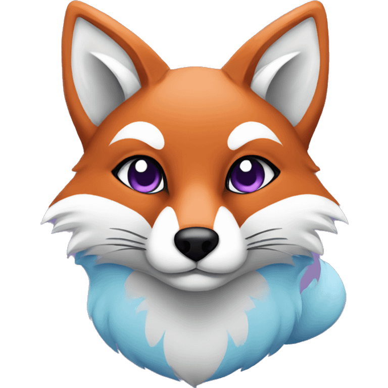 Fox sky blue and purple color scheme emoji