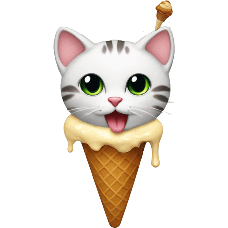 Cat eat ice cream  emoji