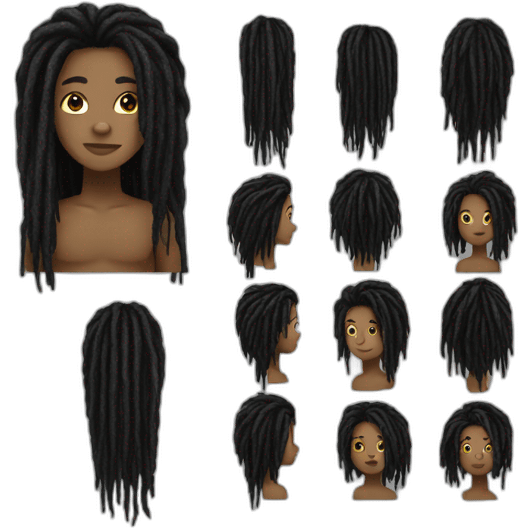 black-dread locks-lol emoji