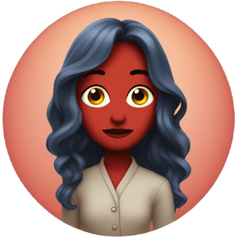 luna con rojo por el lado emoji