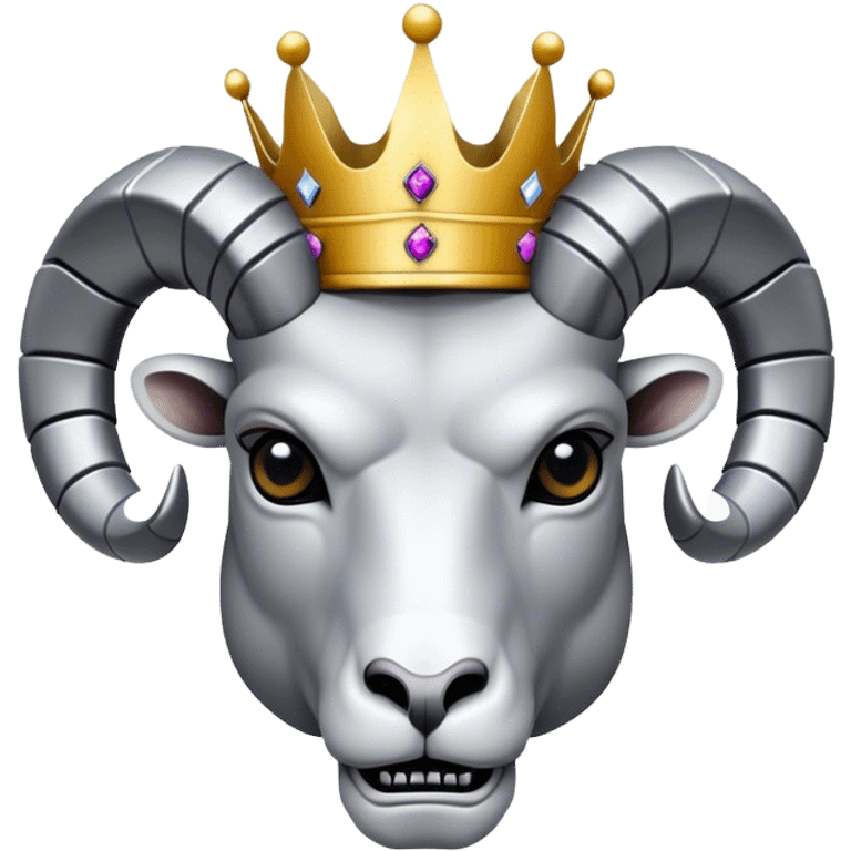 A terminator style Ram head in the  w/ a crown emoji