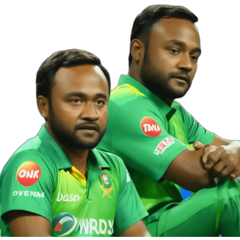 Temba Bavuma sleeping in chair and shakib al hasan seeing that in fear standing near to him emoji