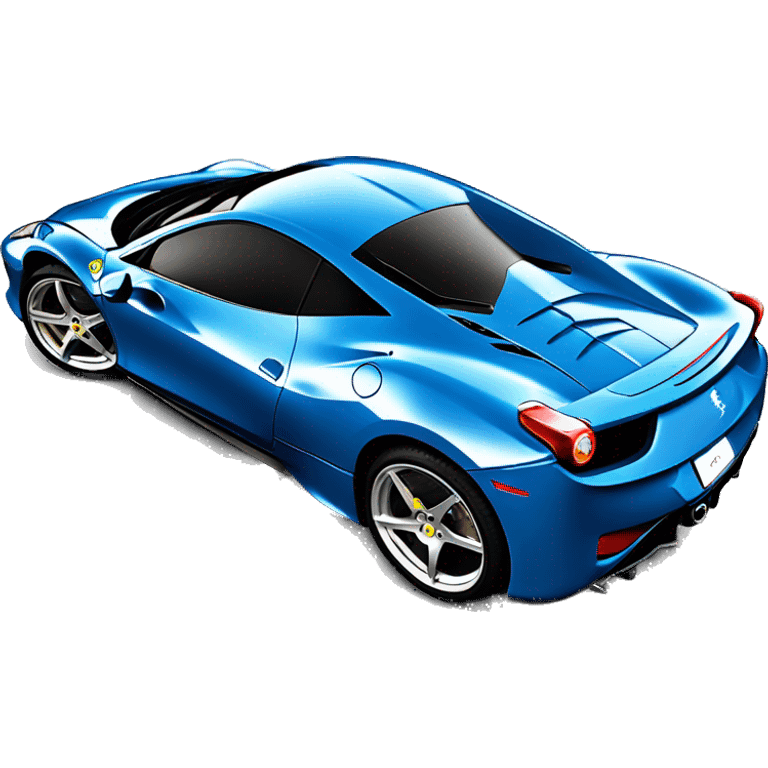 Blue Ferrari 458 with mounted guns emoji