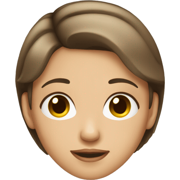 Girl with bob cut brown hair emoji