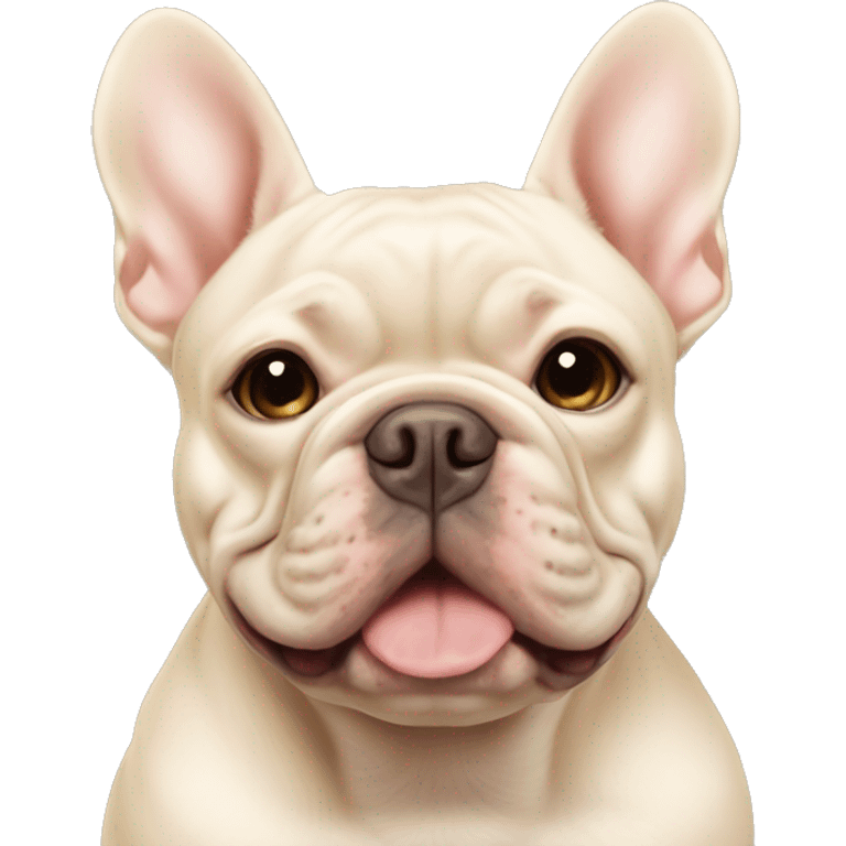 cream frenchie with tan colored american bully  emoji